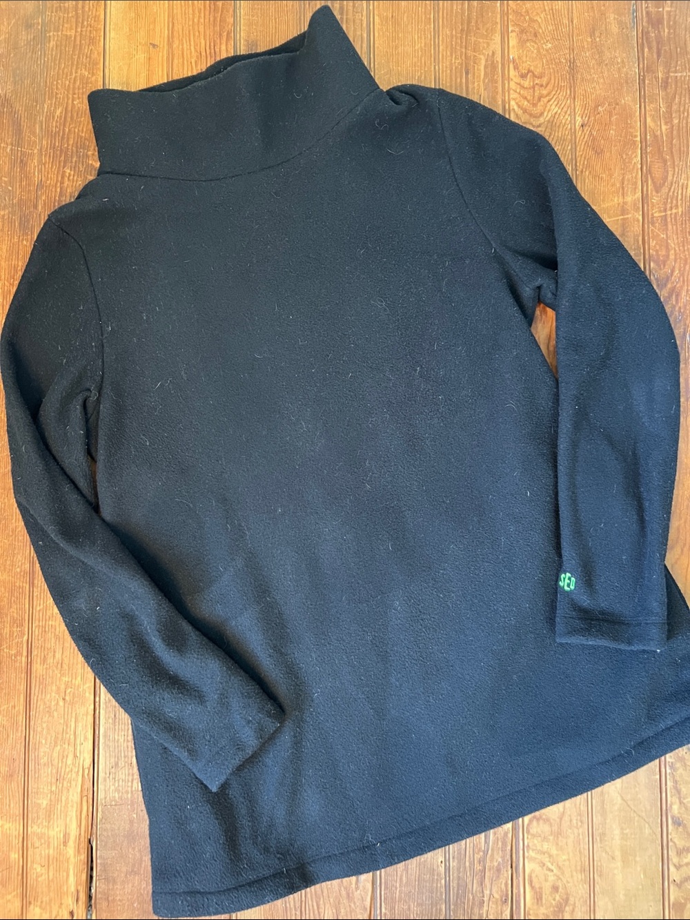 Women’s Dudley Stephen’s Black Funnel Neck Sweater Fleece Tunic long size large